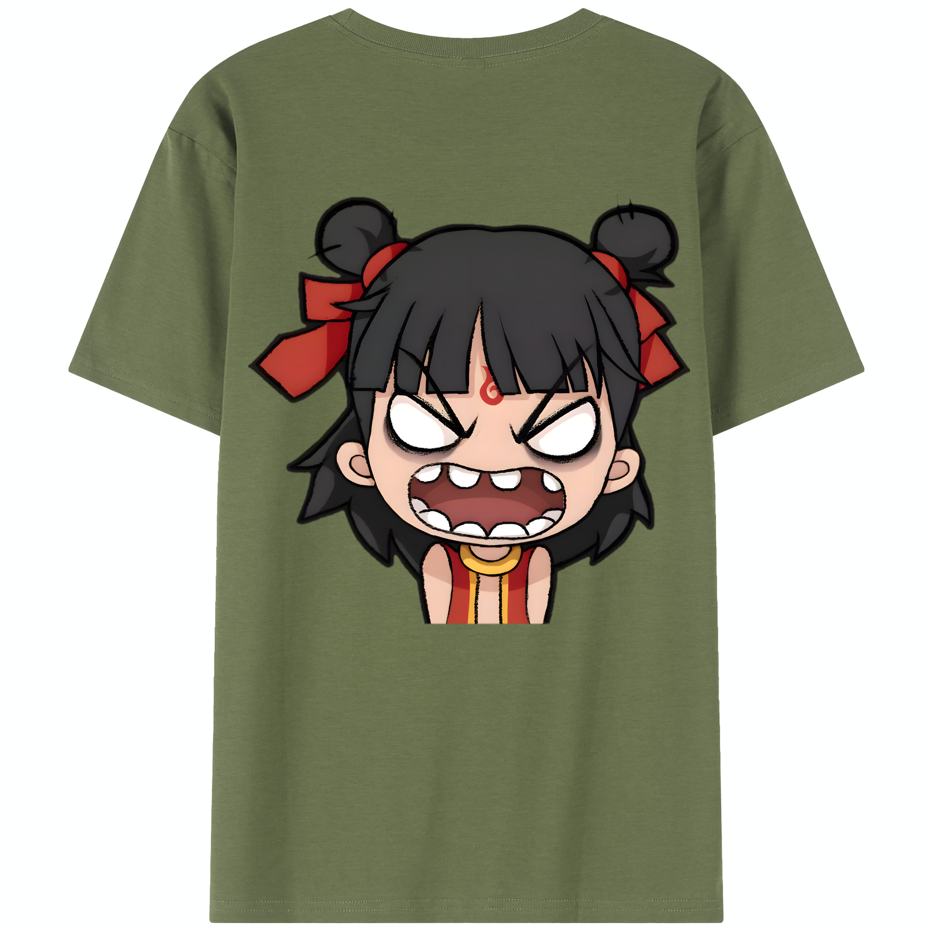 （画像用） Ne Zha 2 ナタ 魔童の大暴れ 綿100％半袖Tシャツ（背面プリント）